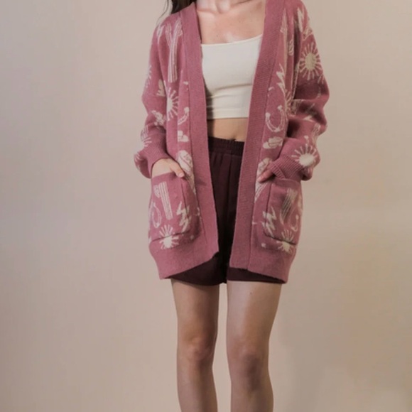 Mauve Western Patterned Sweater - Picture 3 of 4